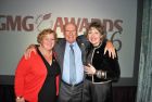 Anne- Marie Powell (right) is welcomed by Chairman John Ashley and Chief Fundraiser Linda Petrons.